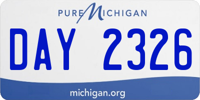 MI license plate DAY2326