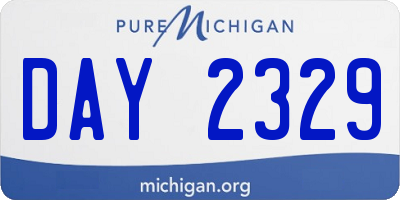MI license plate DAY2329
