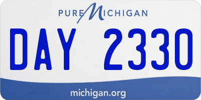 MI license plate DAY2330