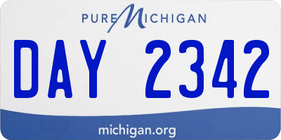 MI license plate DAY2342