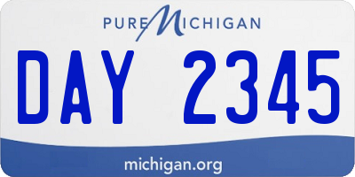 MI license plate DAY2345