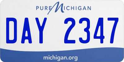 MI license plate DAY2347