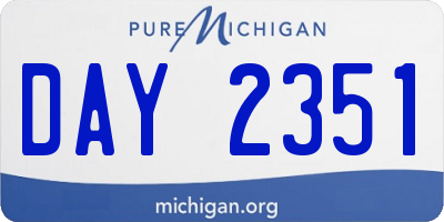 MI license plate DAY2351