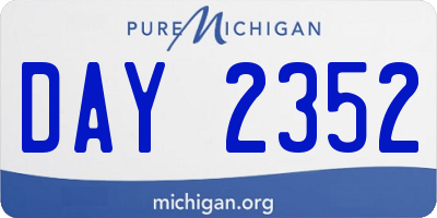 MI license plate DAY2352