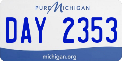 MI license plate DAY2353