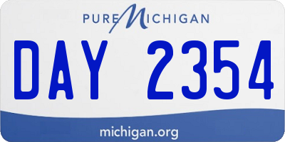 MI license plate DAY2354
