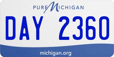 MI license plate DAY2360