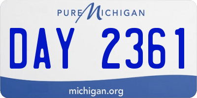 MI license plate DAY2361