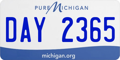 MI license plate DAY2365