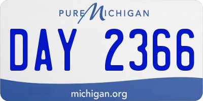 MI license plate DAY2366