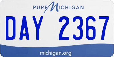 MI license plate DAY2367