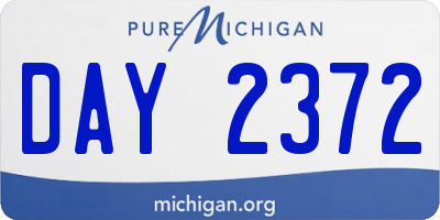 MI license plate DAY2372