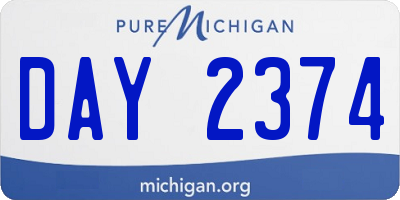 MI license plate DAY2374