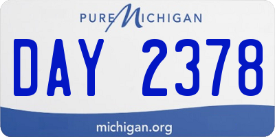 MI license plate DAY2378