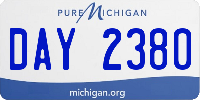 MI license plate DAY2380