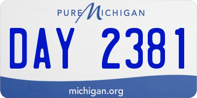 MI license plate DAY2381