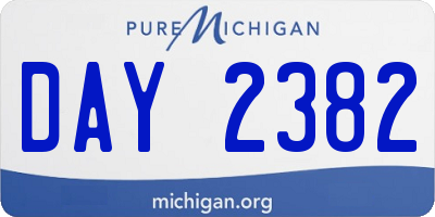 MI license plate DAY2382