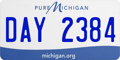 MI license plate DAY2384