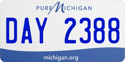 MI license plate DAY2388