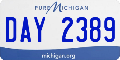 MI license plate DAY2389
