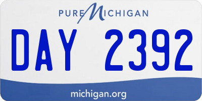 MI license plate DAY2392