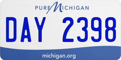 MI license plate DAY2398