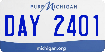 MI license plate DAY2401