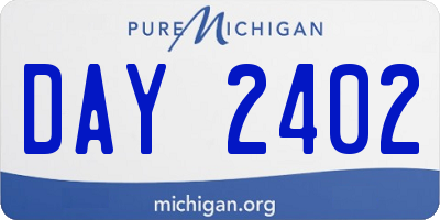 MI license plate DAY2402