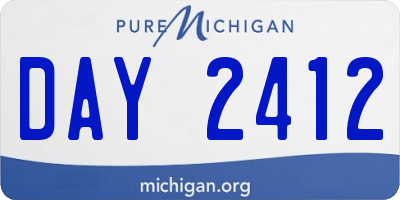 MI license plate DAY2412