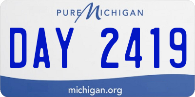 MI license plate DAY2419
