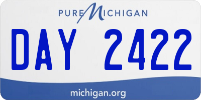 MI license plate DAY2422