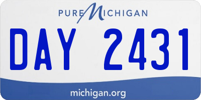 MI license plate DAY2431