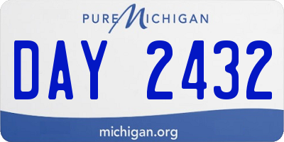 MI license plate DAY2432