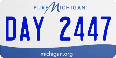 MI license plate DAY2447