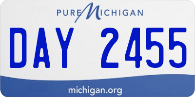 MI license plate DAY2455