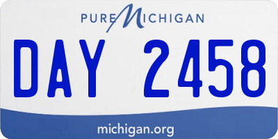 MI license plate DAY2458