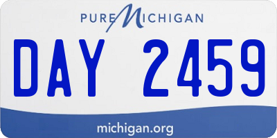 MI license plate DAY2459
