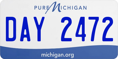 MI license plate DAY2472