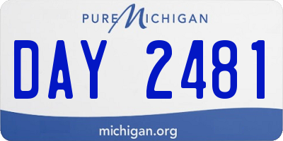 MI license plate DAY2481