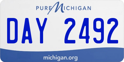 MI license plate DAY2492