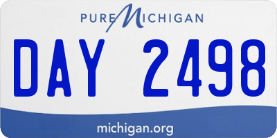 MI license plate DAY2498
