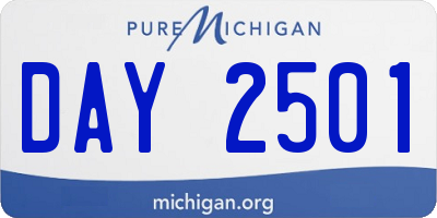 MI license plate DAY2501