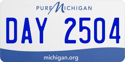 MI license plate DAY2504