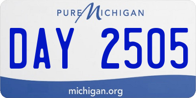 MI license plate DAY2505