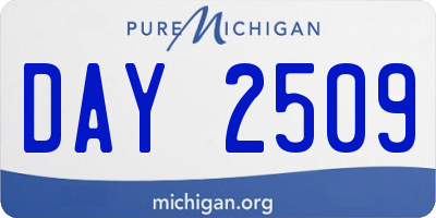 MI license plate DAY2509