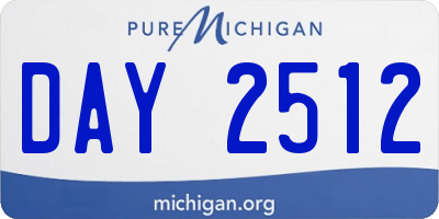 MI license plate DAY2512