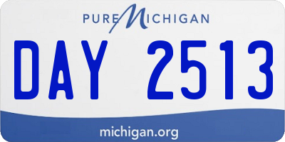 MI license plate DAY2513