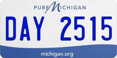 MI license plate DAY2515