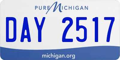 MI license plate DAY2517