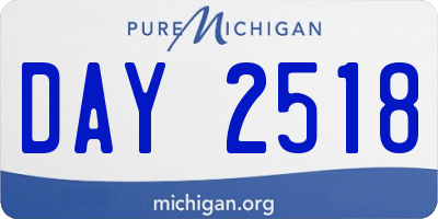 MI license plate DAY2518